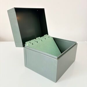 Mid Century I.C. Recipe Box Industrial Metal Index Card Box Made in Canada